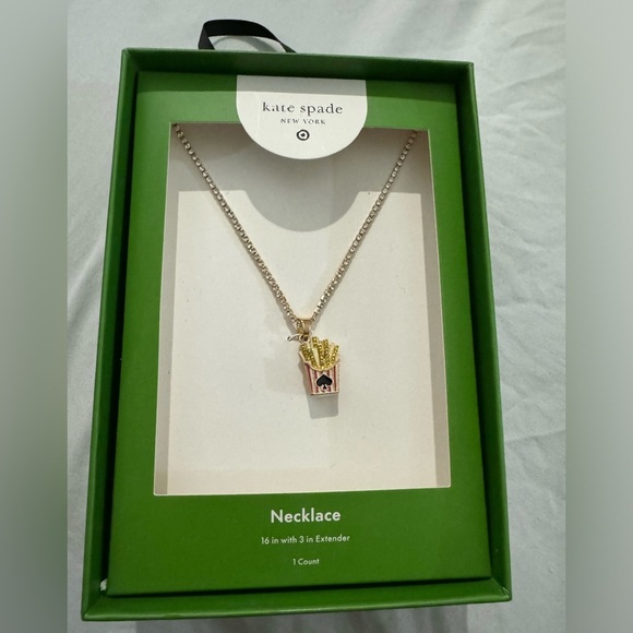 Kate Spade x Target  French Fry Pendant Necklace Preppy Kitsch Fun Jewelry NWT - Picture 4 of 7